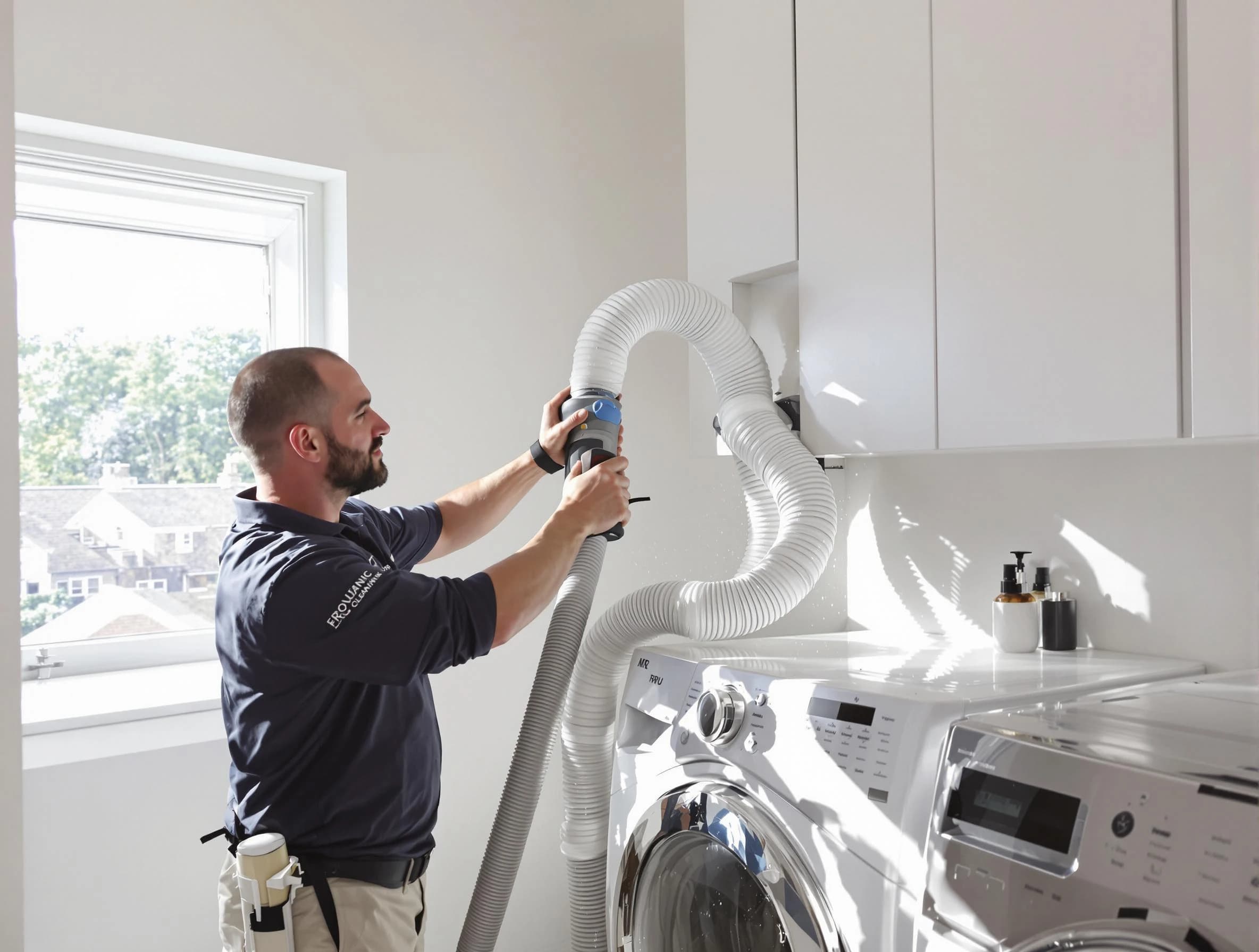 Certified El Reno Dryer Vent Cleaning technician performing dryer vent cleaning in El Reno