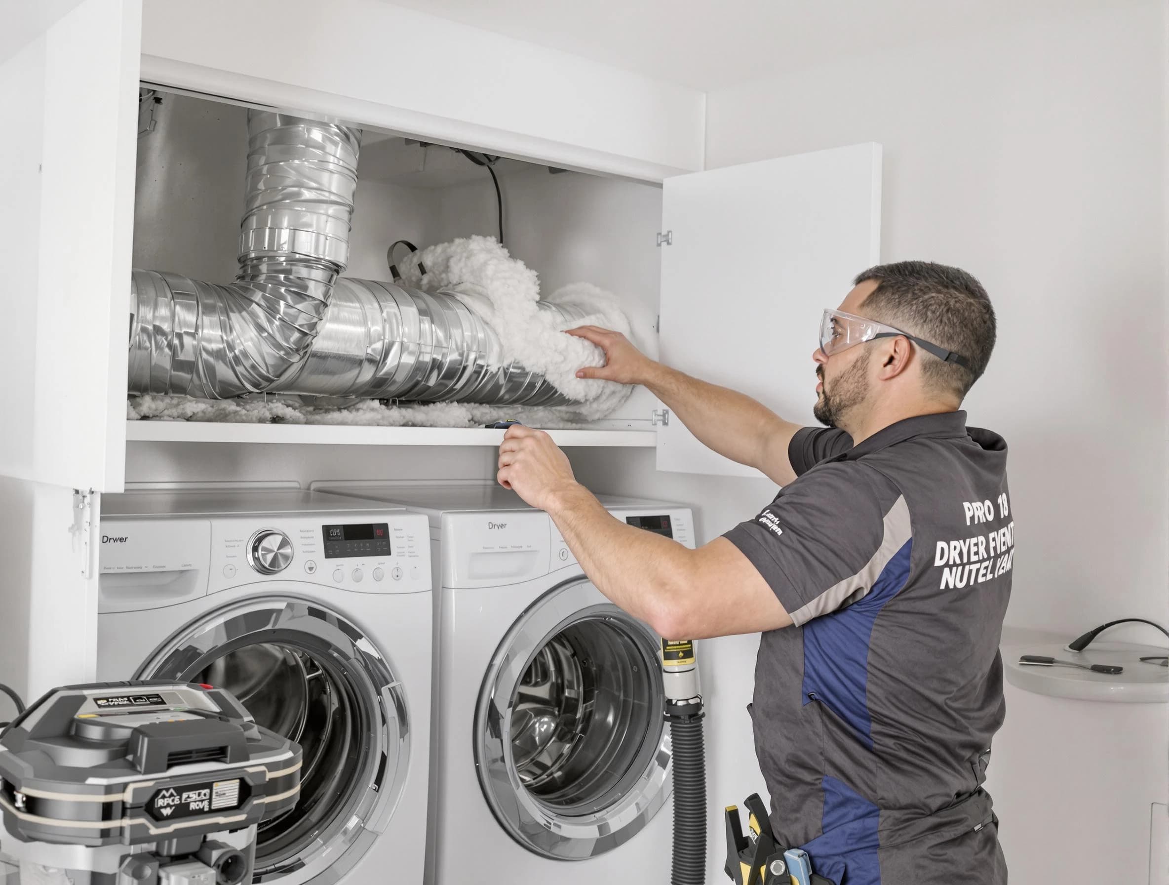 El Reno Dryer Vent Cleaning certified technician performing specialized gas dryer vent cleaning in El Reno