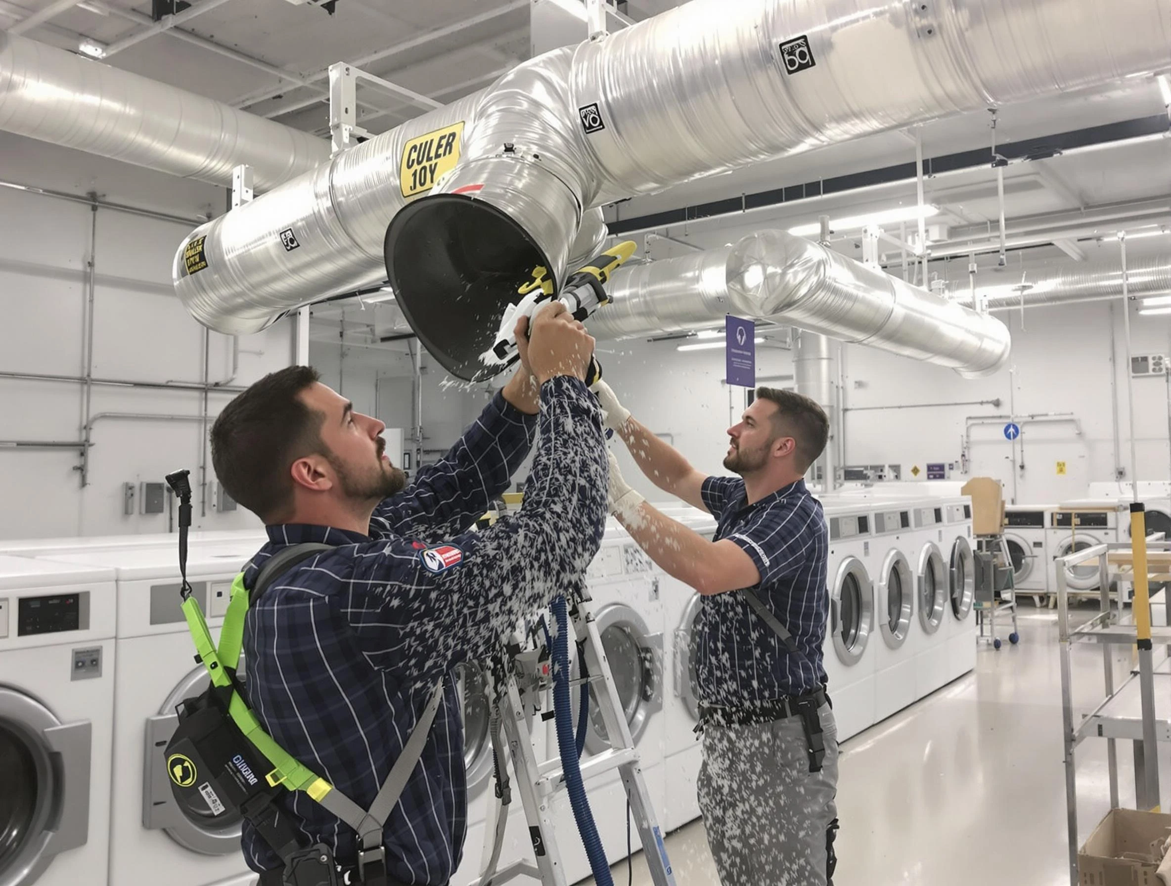 El Reno Dryer Vent Cleaning team performing large-scale commercial dryer vent cleaning in El Reno